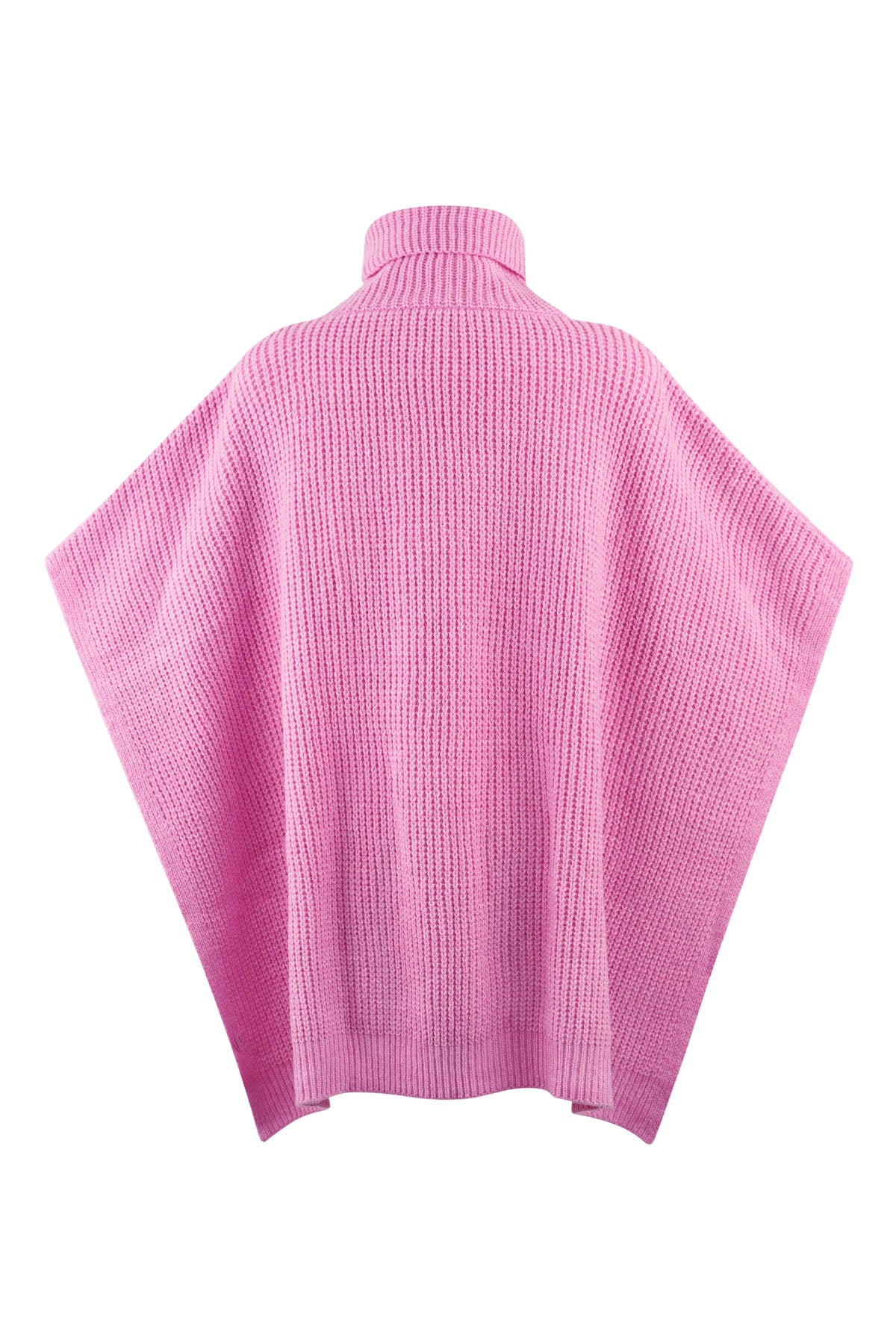 Effen gebreide poncho