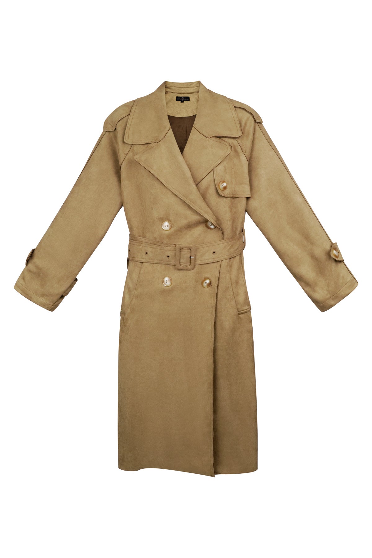 Klassieke trenchcoat suedine