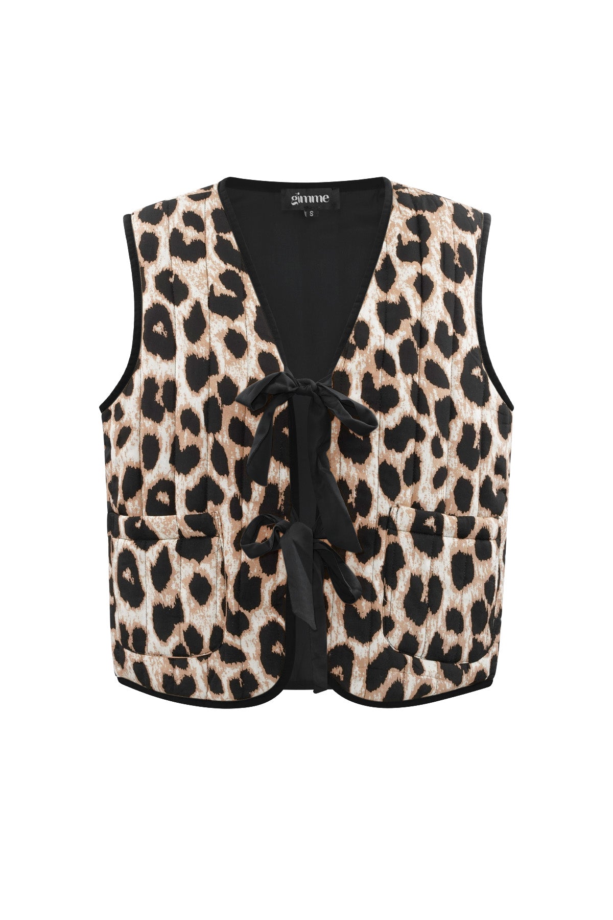 Gilet met strikjes en panterprint