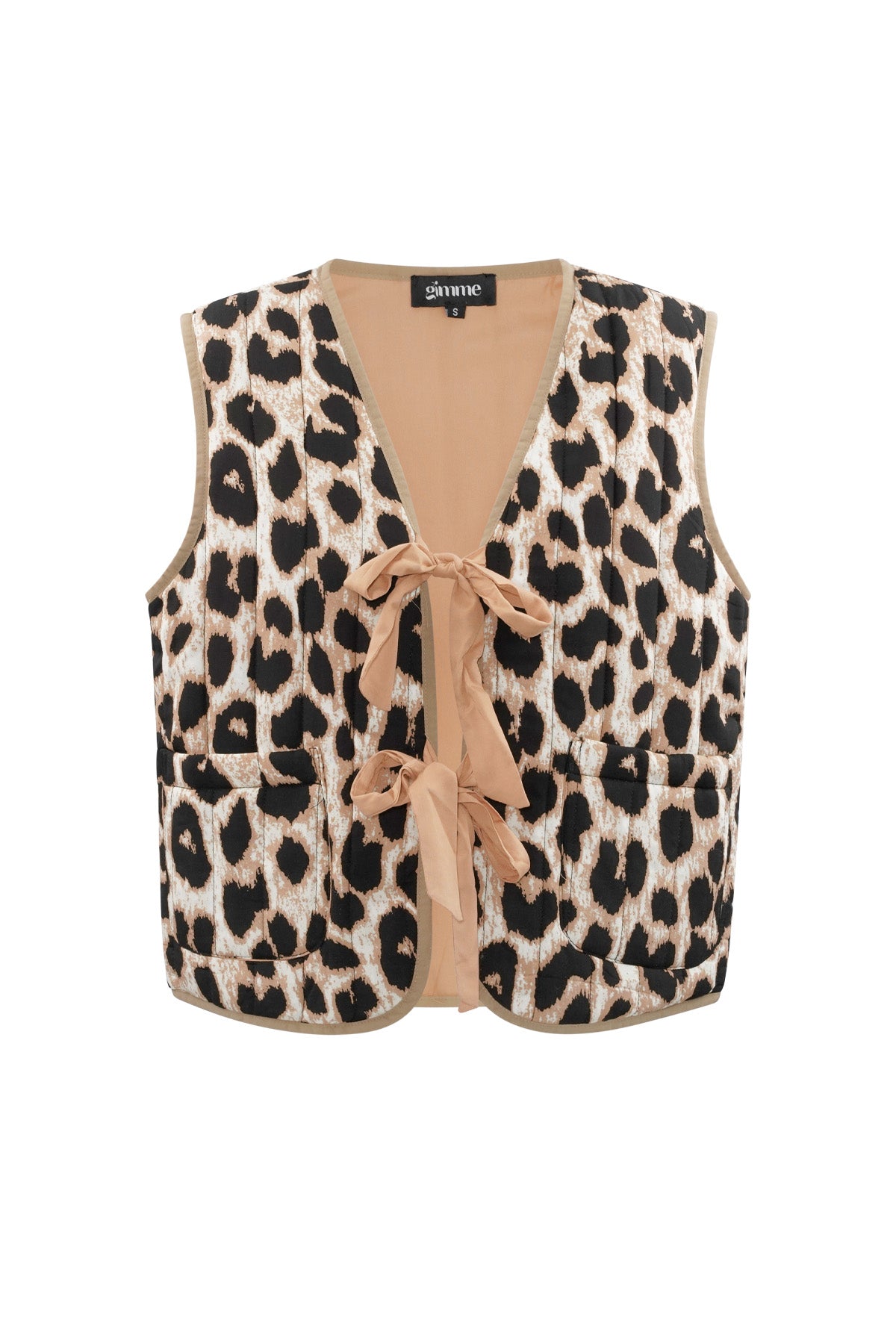 Gilet met strikjes en panterprint