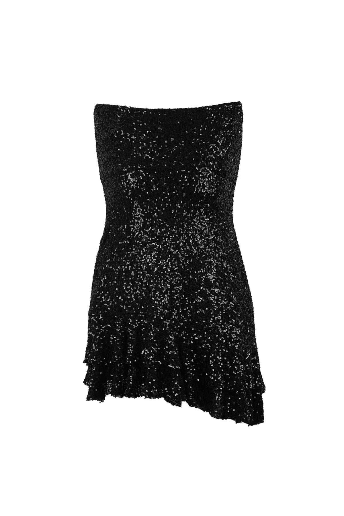 Glitter jurk met strik strapless